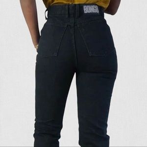VINTAGE | 1980’s BONGO High Waisted Faded Black Wash Denim Slimming Mom Jeans